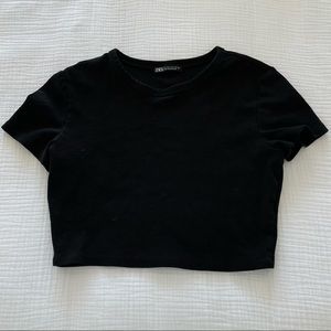 Zara Black Crop Tshirt